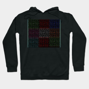 checkered pattern with dots of various colors inside Hoodie